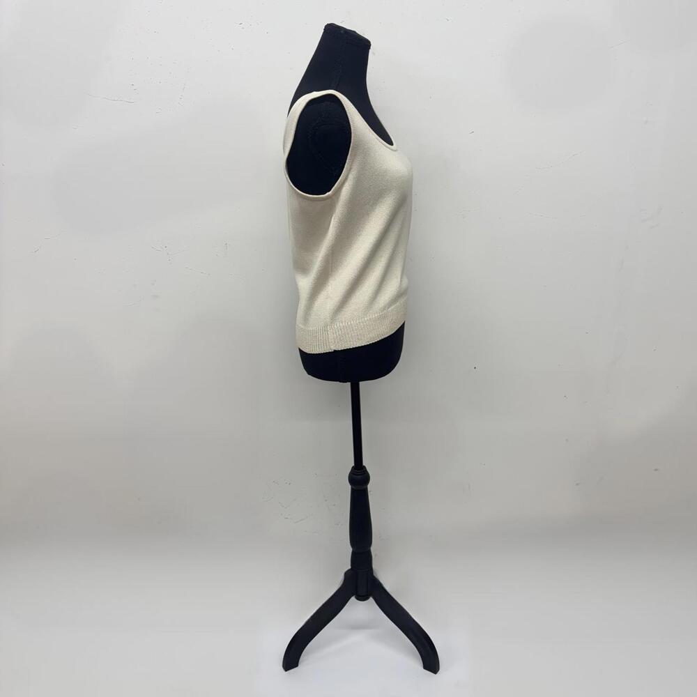 Vintage St. John Basics Ivory Knitted Tank Top (S) - Picture 3 of 4